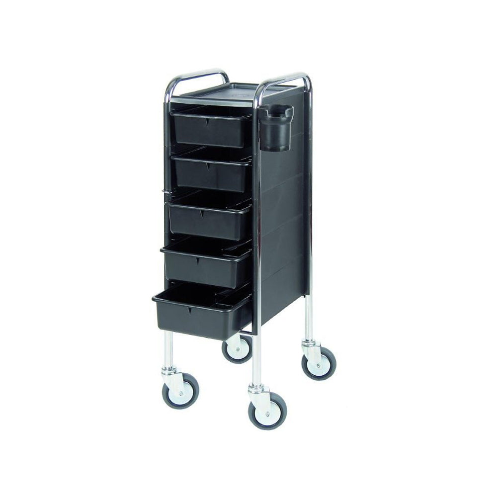 Efalock Piccolo 84/5 Arbeitswagen mit großen Rollen, schwarz